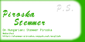 piroska stemmer business card